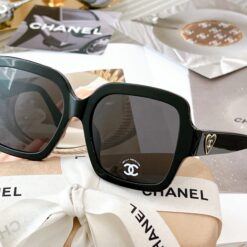 Chanel Sunglasses Pearls Gold CC Logo Black For Women
