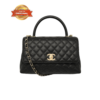 [True-to-ORIGINAL] Chanel Coco Large Top Handle Bag 11.3in/ 29cm Black Gold Hardware For Women A92991 B05061 94305