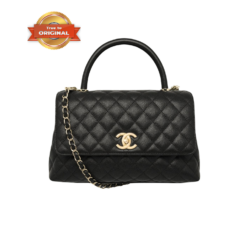 [True-to-ORIGINAL] Chanel Coco Large Top Handle Bag 11.3in/ 29cm Black Gold Hardware For Women A92991 B05061 94305