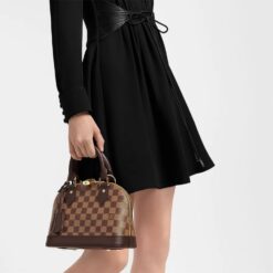 Alternative view of [True-to-ORIGINAL] Louis Vuitton Alma BB Top Handle Bag 9.3in/ 23.5cm Damier Brown Gold Hardware For Women N41221
