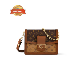 [True-to-ORIGINAL] Louis Vuitton Dauphine MM Crossbody Bag 9.8in/ 25cm Monogram Canvas Gold Hardware For Women M45958