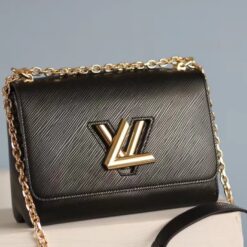 Louis Vuitton Twist MM Epi Black For Women, Women’s Handbags, Shoulder And Crossbody Bags 9.4in/23cm LV
