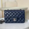 Chanel Classic Handbag Navy Blue For Women, Women’s Bags, Shoulder And Crossbody Bags 10.2in/20cm A01112