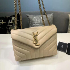 Saint Laurent Loulou Small Chain Bag In Matelassé “Y” Beige For Women 9.8in/23cm YSL 494699DV7272721