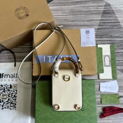 Alternative view of Gucci Bamboo Mini Handbag White For Women, Women’s Bags 6.2in/16cm GG 702106 UZY0T 9022
