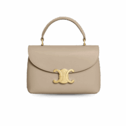 Celine Teen Nino Top Handle Bag 8.1in/ 20.5cm Cappuccino Gold Hardware For Women 118113FXK.03CP