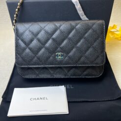 Alternative view of [True-to-ORIGINAL] Chanel CO-CO Classic Wallet On Chain 19cm/7.5in Gold Toned Hardware For Women Black