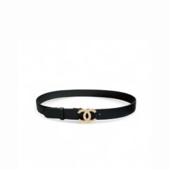 Chanel Belt With Double C Buckle Black With Full Gold Toned Hardware Women Belt
