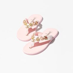 Chanel Blooming Charms Thongs Light Pink For Women G46304-B19719-NAEPT