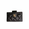 Chanel CO-CO Card Holder Wallet Black Gold Hardware For Women 10cm/4in