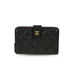 Chanel CO-CO Flap Wallet Black Gold Hardware For Women 15cm/5.9in