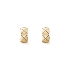 Chanel Coco Crush Earrings Beige Gold For Women J11754