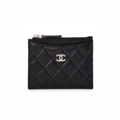 Chanel CO-CO Pouch Black Silver Hardware For Women 11.5cm/4.5in