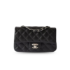 Chanel Classic Flap Bag Small Crossbody 9.1in/ 23cm Black Silver Hardware For Women