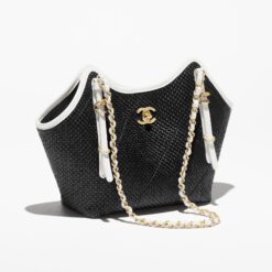 Alternative view of Chanel Small Shopping Bag Black Raffia For Women 11in/28cm AS6015-B22594-U5559