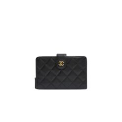 Chanel CC Lambskin Wallet Gold Hardware Black For Women 5.9 in / 15 cm
