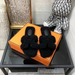Hermes Oran Sandal Black For Women