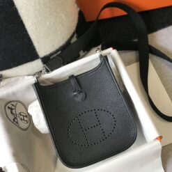 Alternative view of Hermes Evelyne 16 Amazone Bag Black With Silver-Toned Hardware For Women, Women’s Shoulder And Crossbody Bags 6.3in/16cm H069426CKAV