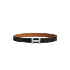 Hermes H Guillochee Belt 32mm Buckle And Reversible Leather Strap Noir H064540CK05