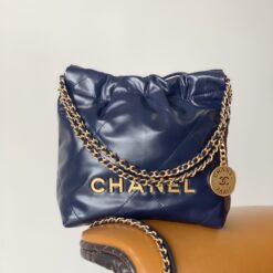 Alternative view of Chanel 22 Mini Shouler Bag 7.5in/ 19cm Navy Blue Gold Hardware For Women