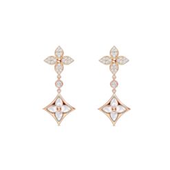Louis Vuitton Color Blossom Double Star Long Earrings Pink-Toned For Women Q06489