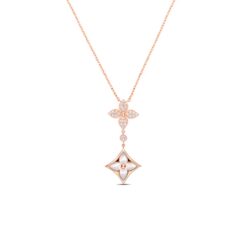 Louis Vuitton Color Blossom Double Star Pendant Necklace Pink-Toned For Women Q94676