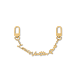 Louis Vuitton LV Script Chain Bag Charm Gold Hardware For Women M03473