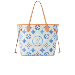 Louis Vuitton Neverfull MM Tote Bag 12.2in/ 31cm Blue Gold Hardware For Women M11263