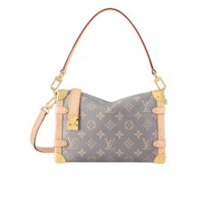 Louis Vuitton Side Trunk MM Shoulder Bag 21cm/8.3in Trianon Grey Gold Toned Hardware For Women M12428