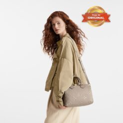Alternative view of [True-to-ORIGINAL] Louis Vuitton Speedy Bandouliere 25 Top Handle Bag 9.8in/ 25cm Tourterelle Monogram Empreinte Gold Hardware For Women M59273