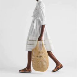 Alternative view of Prada Raffia Tote Bag Beige For Women 1BG424_2A2T_F0018_V_OOO – 20 Inches / 51 Cm
