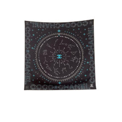 Chanel 25C Coco Square Scarf Black For Women 35.4in/90cm