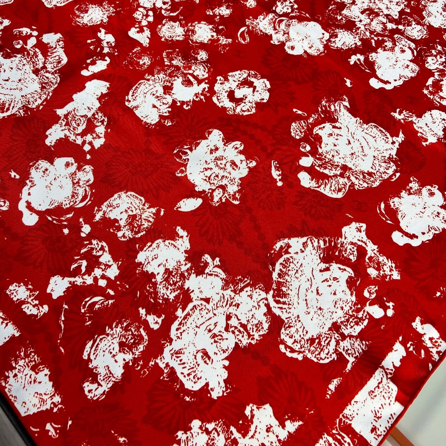 Chanel Square Scarf Red For Women - Image 8
