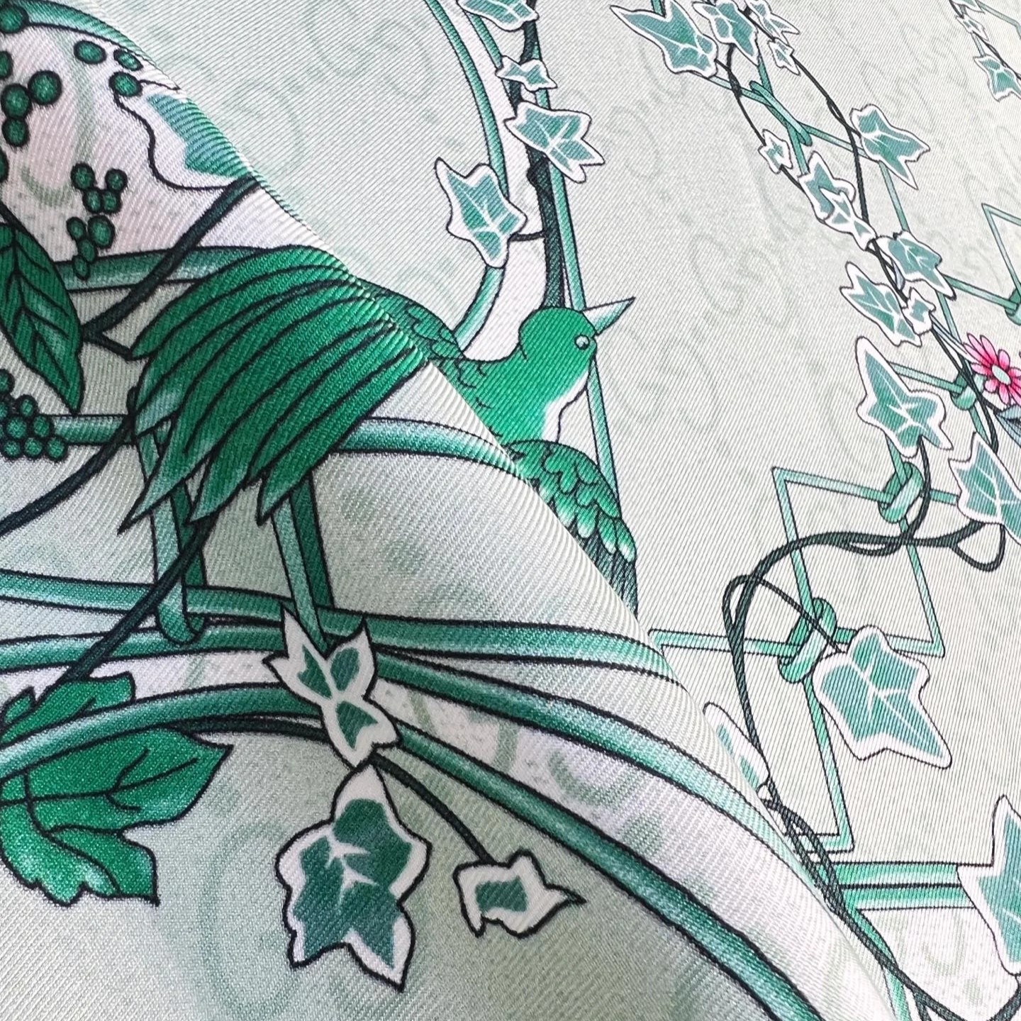Gucci Printed GG Twill Carre Scarf Green For Women 777066 3G001 3967 - Image 8