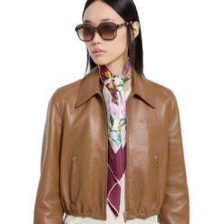 Alternative view of Gucci Printed Silk Twill Carre Scarf Bordeaux For Women 850107 3G001 5472