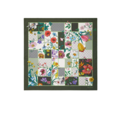 Gucci Printed Silk Twill Carre Scarf Green For Women 850107 3G001 3367