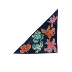 Hermes Tulipomanie Triangle Scarf Navy For Women H363964S 02
