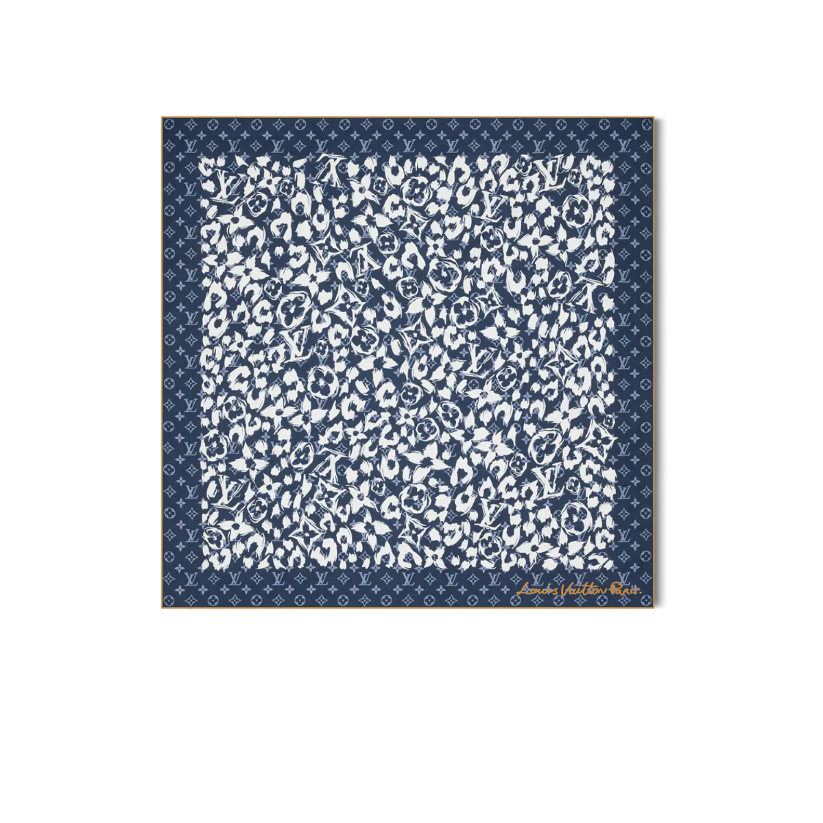 Louis Vuitton LV Safari Square 90 Scarf Blue For Women M97895