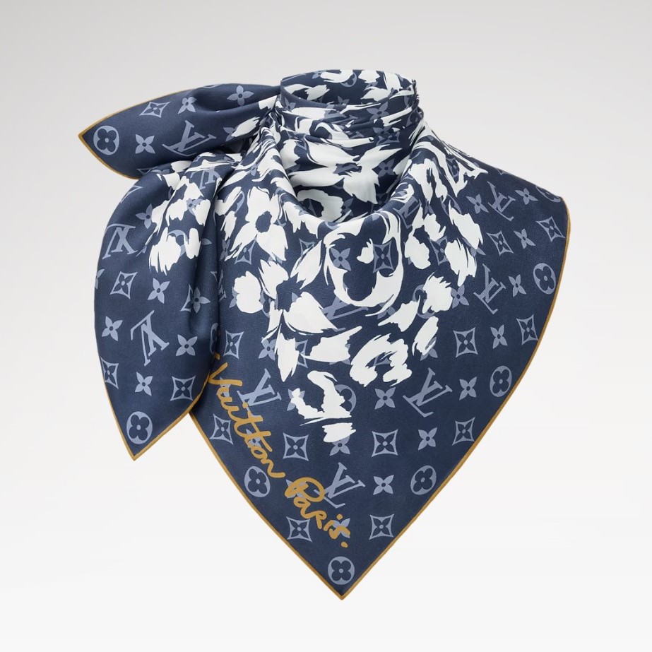 Louis Vuitton LV Safari Square 90 Scarf Blue For Women M97895 - Image 3