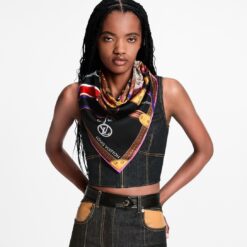 Alternative view of Louis Vuitton Strap And Trunk Square 90 Scarf Black For Women M97865
