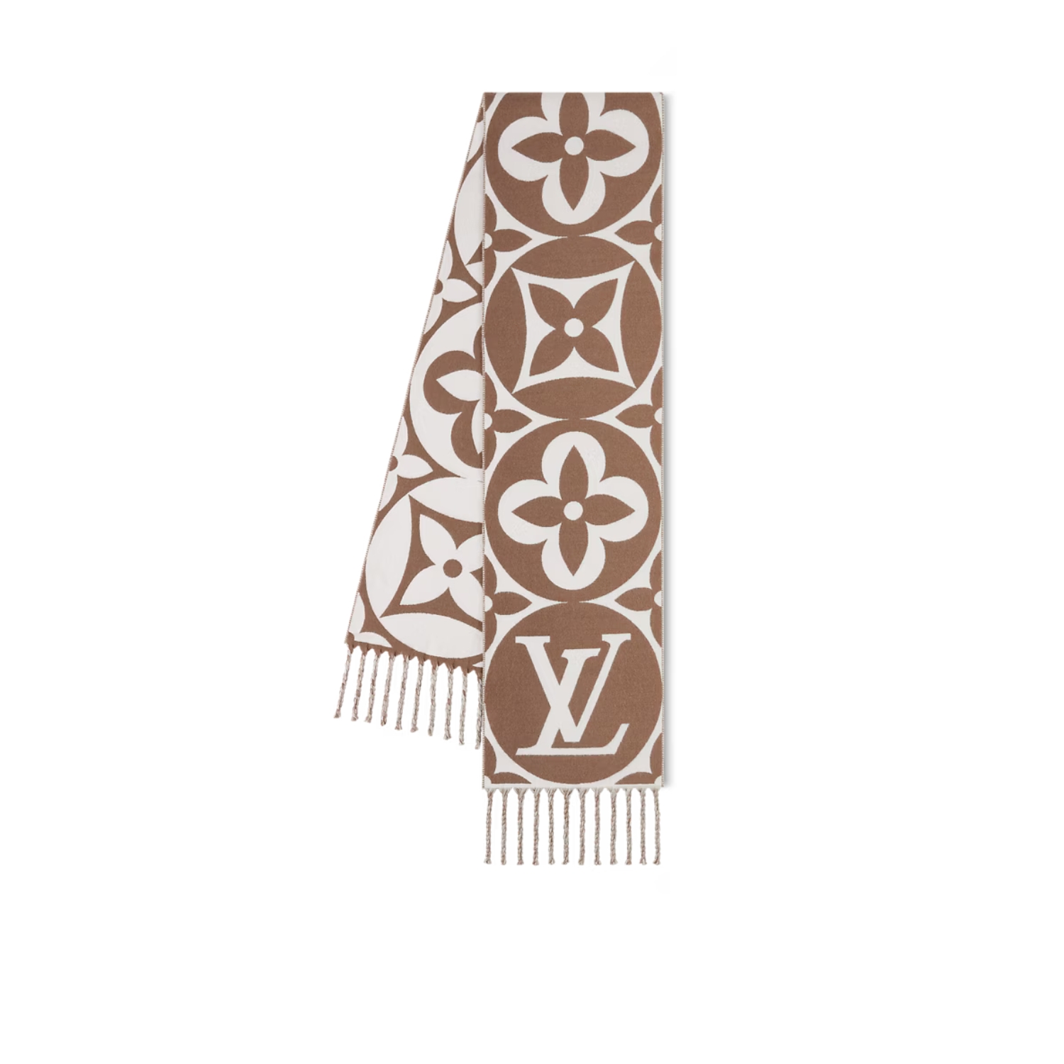 Louis Vuitton LV Medallion Scarf Brown 92.5in/235cm M94853