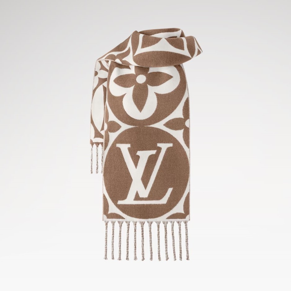Louis Vuitton LV Medallion Scarf Brown 92.5in/235cm M94853 - Image 2