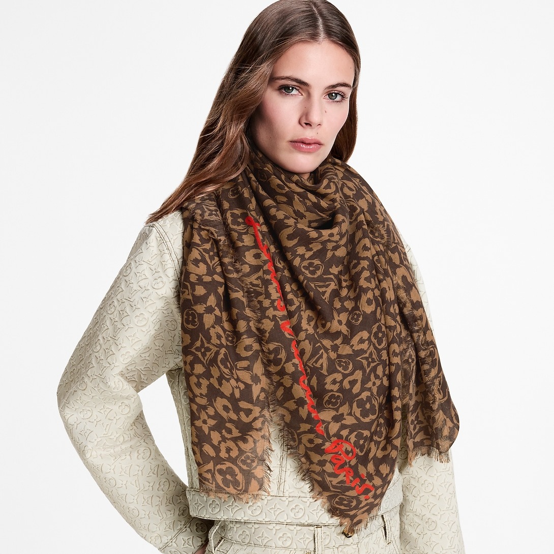 Louis Vuitton LV Safari Stole 72.8in/ 185cm Brown For Women M98151 - Image 2