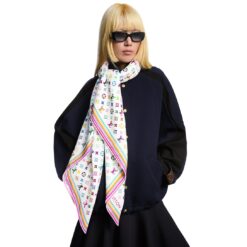 Alternative view of Louis Vuitton LV x TM Monogram Multicolor Shawl 52.8in/ 134cm White For Women M94974