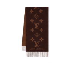 Louis Vuitton Reykjavik Scarf Dark Brown For Women 74.8in/190cm M78125