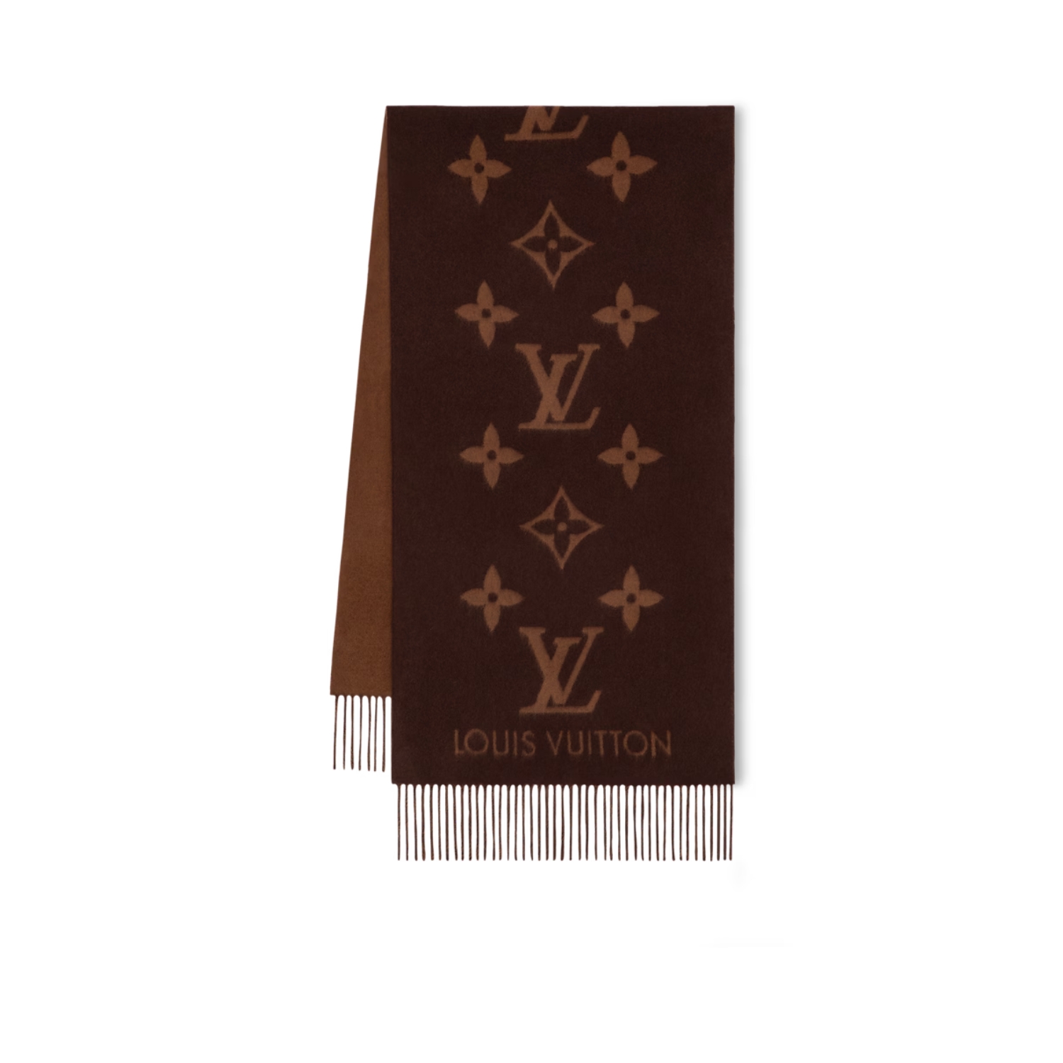Louis Vuitton Reykjavik Scarf Dark Brown For Women 74.8in/190cm M78125