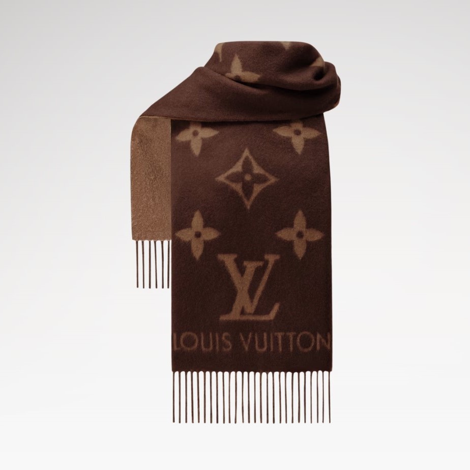 Louis Vuitton Reykjavik Scarf Dark Brown For Women 74.8in/190cm M78125 - Image 4