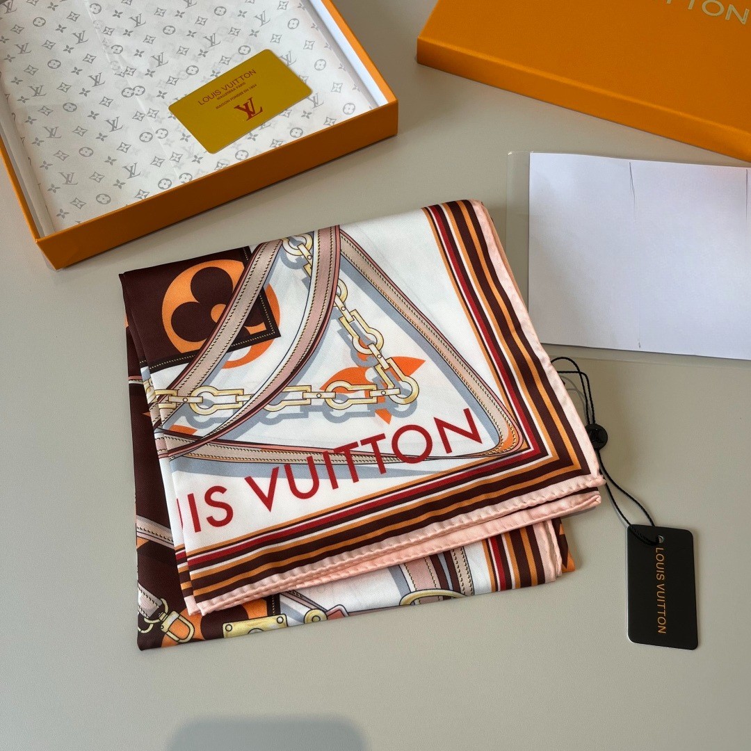 Louis Vuitton Ultimate Monogram Square 90 Scarf Brown For Women 35.4in/90cm M77639 - Image 4